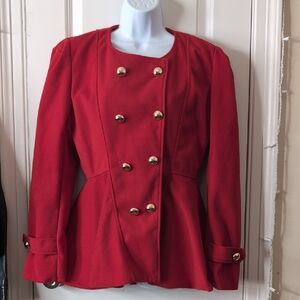 SHEIN Red Double-Breasted Blazer